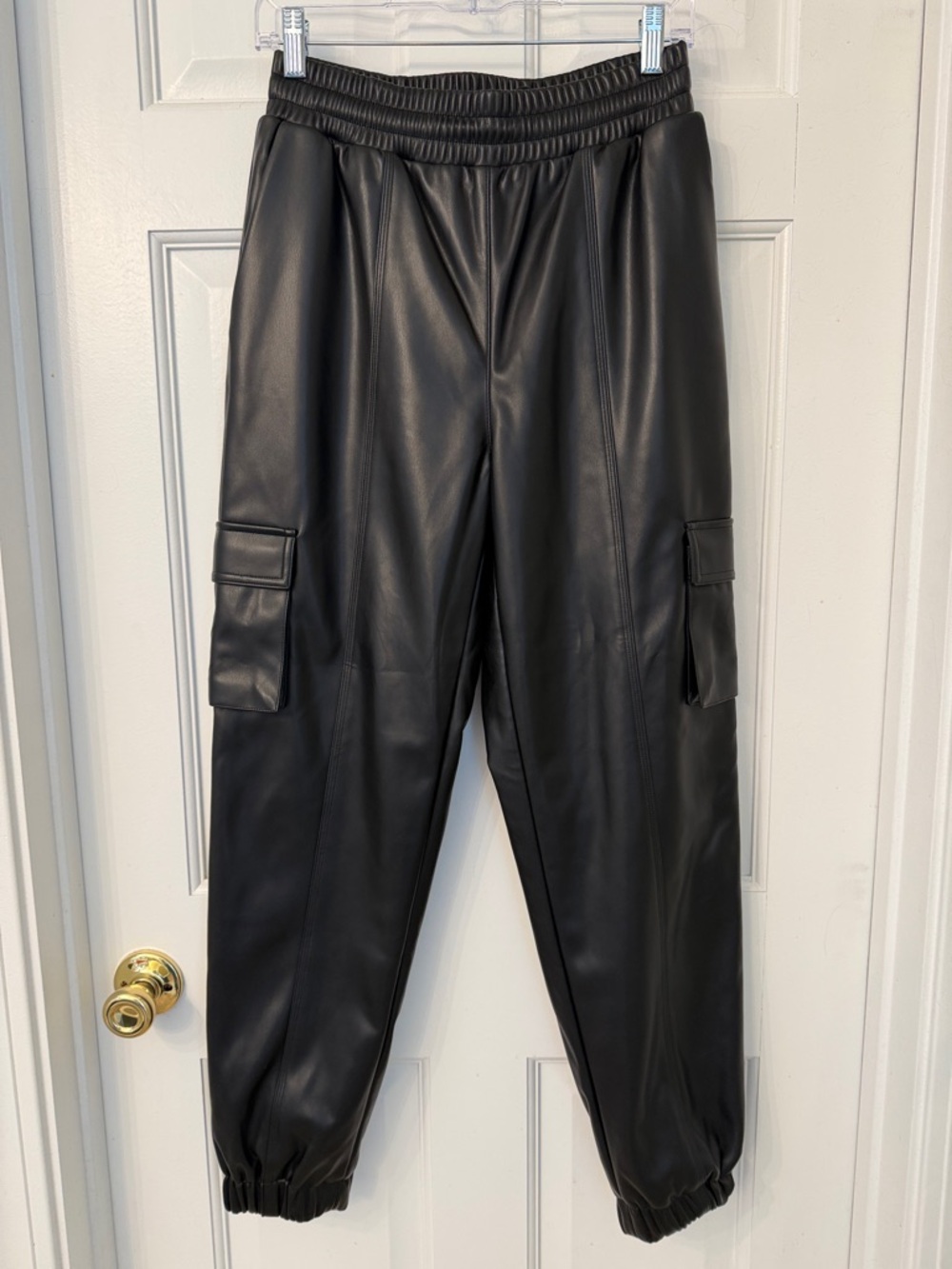 ALO Yoga Black Faux Leather Joggers